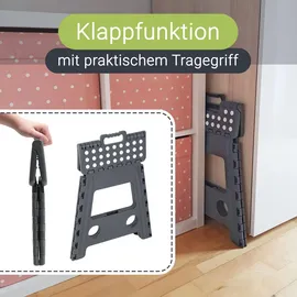 ZOLLNER Klapphocker anthrazit Kunststoff 29x39x22 cm Wohnzimmer, Hocker, Sitzhocker