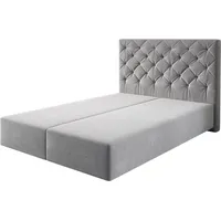 DeLife Boxspringgestell Dream-Great 140x200 cm Mikrofaser Grau, Bettgestelle -