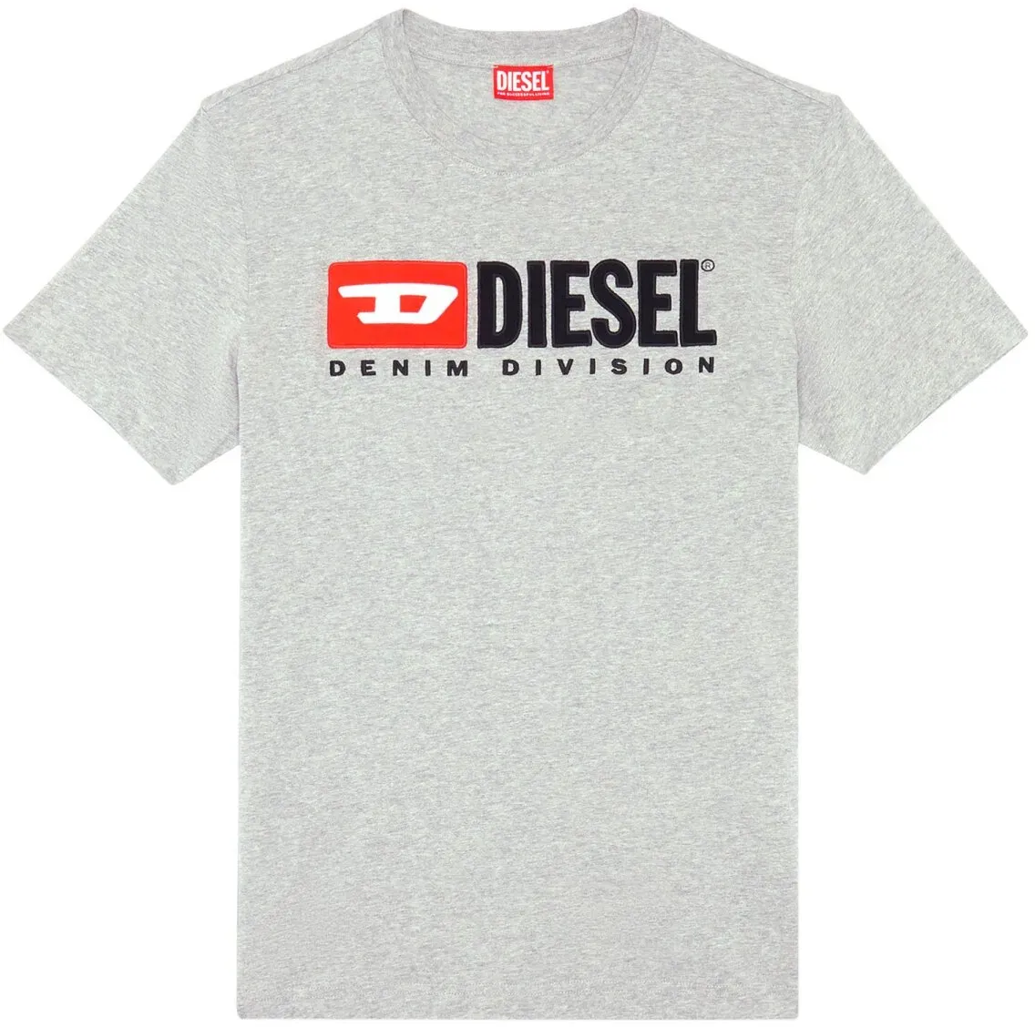 DIESEL Herren T-Shirt - T-BOXT-DIV, Kurzarm, Rundhals, Baumwolle, Logo, einfarbig Grau S