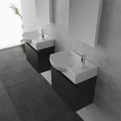 Alpenberger Gäste-WC Waschtisch mit Unterschrank | Keramik Waschbecken Badunterschrank vormontiert | Badmöbel Set mit Soft-Close-Funktion Badezimmer