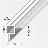 KANTOFLEX alfer Quadratrohr, 2 Schenkel versetzt 2.5 m, 23.5 x 45.5 x 1.5 mm