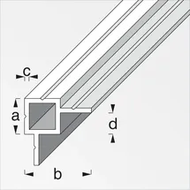 KANTOFLEX alfer Quadratrohr, 2 Schenkel versetzt 2.5 m, 23.5 x 45.5 x 1.5 mm