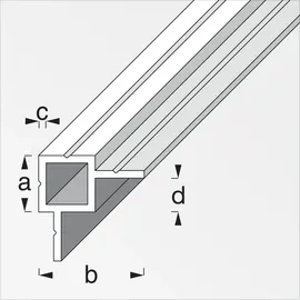 KANTOFLEX alfer Quadratrohr, 2 Schenkel versetzt 2.5 m, 23.5 x 45.5 x 1.5 mm