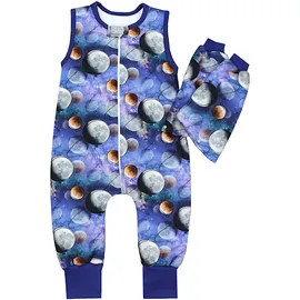 TupTam Schlafsack mit Beinen und Ärmeln 2.5 TOG, OEKO-TEX zertifiziert, Farbe: Kosmos mond), Größe: 92-98 - 92-98