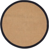 carpetfine Sisalteppich »Sisal«, rund, mit farbiger Bordüre, Anti-Rutsch Rückseite, grau