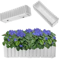 Kadax Blumenkasten, Balkontopf, Blumentopf in Latten-Optik, 60cm, weiß -