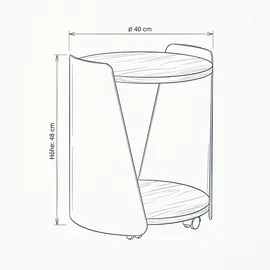 M2 Kollektion Beistelltisch Sandro 2",