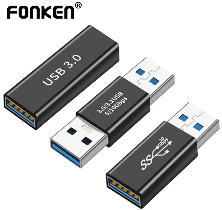 FONKEN USB 3.0 Micro USB Typ-C OTG Stecker Jack Stromanschluss Ladeadapter Stecker auf Buchse/Stecker auf Stecker/Buchse auf Stecker Konverter