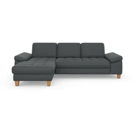 sit&more Ecksofa SIT & MORE "Westham L-Form", grau, B:275cm H:88cm T:172cm, 100% Polyester, Sofas, Ecksofa, mit Recamiere, mit oder ohne Bettfunktion, Bettkasten, Füße Eiche