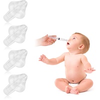URAQT Nasendusche Ersatzkopf, 4 pcs Aufsätze Transparent Nasenspülsalz Silikon Tip, Nasenspülkanne Zur Nasenreinigung und Nasenspülung, Nasendusche für Erwachsene Baby und Kinder(Konisch,4 Loch)
