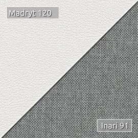 Sofnet Wohnlandschaft mit Schlaffunktion Faris U-Form - Couch, Schlafsofa mit Bettkasten, Couchgranitur mit Bettfunktion, Big Sofa, Bettsofa (Weiß + Grau (Madryt 120 + Inari 91))