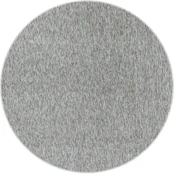 Teppich Kurzflor Unifarben Polypropylen saugroboter Wohnzimmer Hellgrau Rund 120x120 | Kadima Design