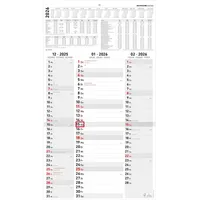 Zettler 3-Monatskalender Streifenplaner 2026 - Büro-Kalender 33x58,8 cm (geöffnet)