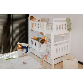 Kids Collective Hochbett 80 x 180 cm Kiefer massiv weiß