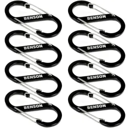 8er Set Doppel Karabinerhaken S-Clip 4x9cm - Doppelte Aufhängung für Outdoor & Camping - Ultraleicht, robust, Aluminiumlegierung - Schlüsselclip