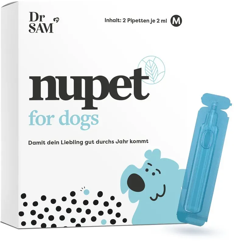 Dr. SAM nupet Pipette Hund M - für 30 Tage - für 30 Tage - Geraniol-basierte Pipetten für Hunde ab 20 kg bis 40 kg
