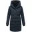 Navahoo Damen, Wintermantel warmer Steppmantel lang mit Kapuze und abnehmbarem Fleece-Kragen Knutschilein Navy Gr. S - S
