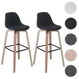 MCW Barhocker MCW-A89, Barstuhl Tresenhocker mit Lehne Textil, dunkelgrau
