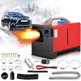 Tragbare Diesel-zusatzheizung (8 Kw, 5 L, 12 V/24 V Dc) Mit Fernbedienung Und Lcd-display. Geeignet Für Pkw, Camping Und Wohnmobile. Rot.