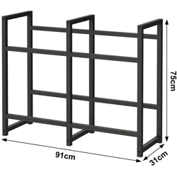 DanDiBo Getränkekistenregal 4 Kisten Schwarz Metall Stehend 96476 Getränkekistenhalter 91 cm Getränkekistenständer Flaschenkistenregal
