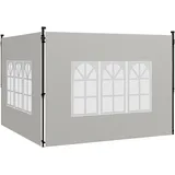2er Set Seitenwände Für Pavillon 3x3 3x6 Wasserdicht Seitenteile Mit Fenster Weiß
