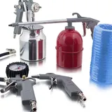 BITUXX 5-tlg Druckluft Zubehör Set Sprühpistole Druckluftschlauch Reifenfüller