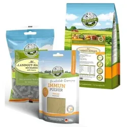 Bellfor IBD Set für Hunde - Landgut-Schmaus 7,5 kg + Immun Pulver 80g + Landgut-Happen 200g