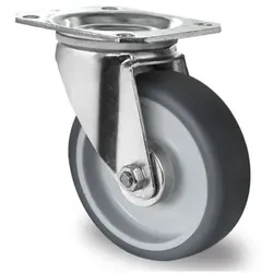Lenkrolle, ø 100 mm, innen PP grau, außen Thermoplast. Elastomer