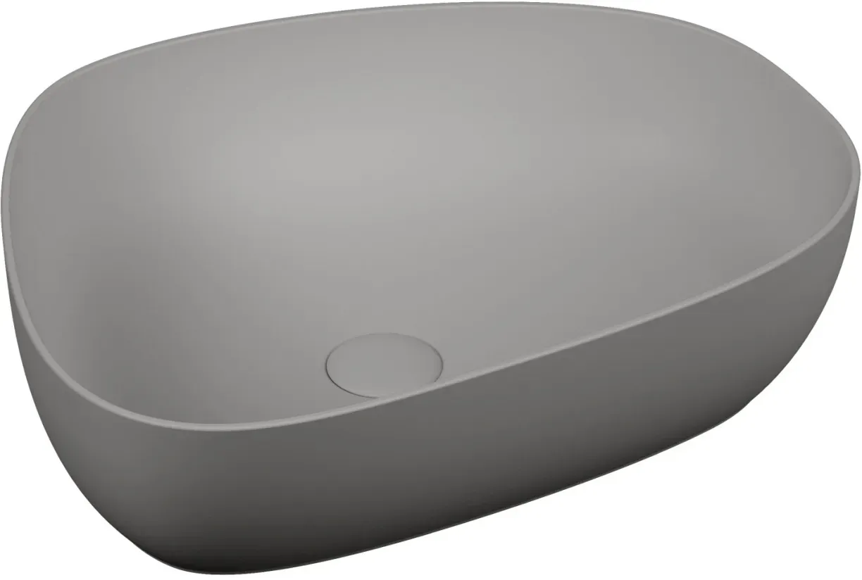 VitrA Outline Aufsatzschale asymmetrisch 55 x 43 cm CERAFINE Sanitärkeramik Steingrau,5991B476-0016 5991B476-0016