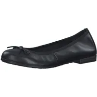 Marco Tozzi Damen Ballerinas aus Leder mit Schleife, Schwarz