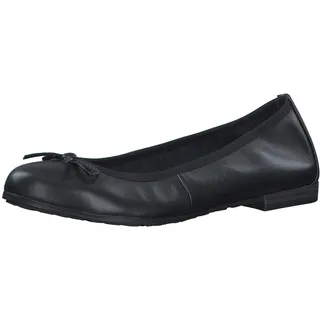 Marco Tozzi Damen Ballerinas aus Leder mit Schleife, Schwarz (Schwarz), 38 EU