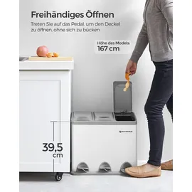 Songmics Mülleimer Küche 3 x 8 L, kleine Kapazität