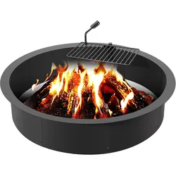 VEVOR Feuerstelle Feuerring Feuerschale Lagerfeuer Metall φ1016mm Garten Terrase