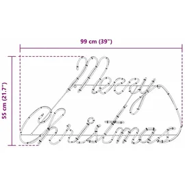 vidaXL Weihnachtsschild mit 216 LEDs Rot 99 x 55 x 13 cm Eisen