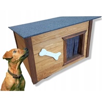 Hundehaus Hundehütte Hundehöhle Outdoor für draußen Winterfest isoliert aus Holz 67 x 52 cm