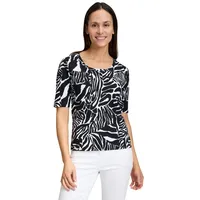 Betty Barclay Basic Shirt mit Rippenstruktur in Schwarz/Weiß |