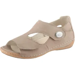 Sandale WALDLÄUFER, Damen, Gr. 7, grau (taupe), Nubukleder, klassisch, Schuhe Sandale