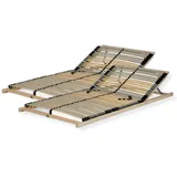 Sleepneo Lattenrost, Braun, Holz, Buche, 7-Zonen, 180x200 cm, Hergestellt in Deutschland, Federholzleisten verleimt, Federleisten mit Triokappen, individuelle Liegehärteeinstellung, Mittelgurt, verstellbar, Schlafzimmer, Lattenroste