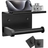 Tindbea Toilettenpapierhalter Ohne Bohren - Modernes Design aus Edelstahl mit Telefonablage und robusten Klebehaken