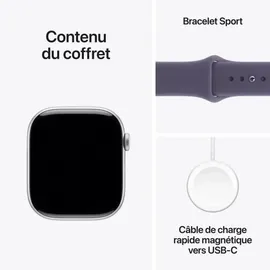 Apple Watch Series 11 GPS 46mm Silver Aluminium Sport Band purple fog M/L