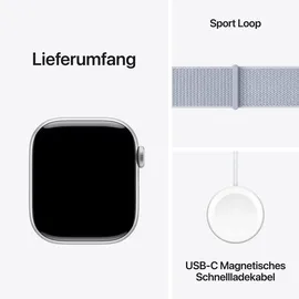 Apple Watch Series 10 GPS 42 mm Aluminiumgehäuse silber Sport Loop blaue Wolke