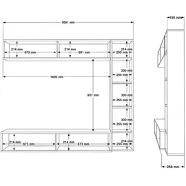Mobili Rebecca Wohnwand Weiß Modern set 3 stk