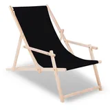 SPRINGOS Liegestuhl aus Buchenholz Sonnenliege Gartenliege mit Armlehnen Strandliege