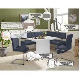 OTTO home Charissa Strukturstoff langer Schenkel rechts 190 x 90 x 140 cm dunkelblau