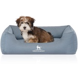 Knuffelwuff Orthopädisches Wasserabweisendes Hundebett Leon M-L 85 x 63cm Hellblau