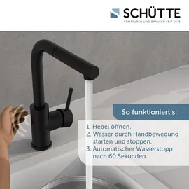 Schütte Sensor-Spültischarmatur Vital mit Herausziehbarem Auslauf Schwarz Matt