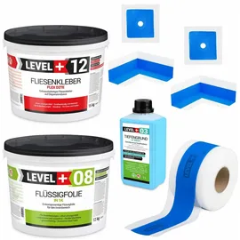 Hangato GmbH Dichtset für Duschabdichtung Dichtband Flüssigfolie 12 kg