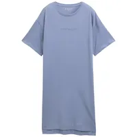 Tom Tailor Damen Nachthemd mit Logo Print, blau, Logo