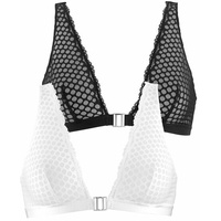 PETITE FLEUR Bralette-BH Damen weiß+schwarz Gr.90A