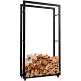 deluke Kaminholzregal Innen Metall 25 x 80 x 150 cm Schwarz